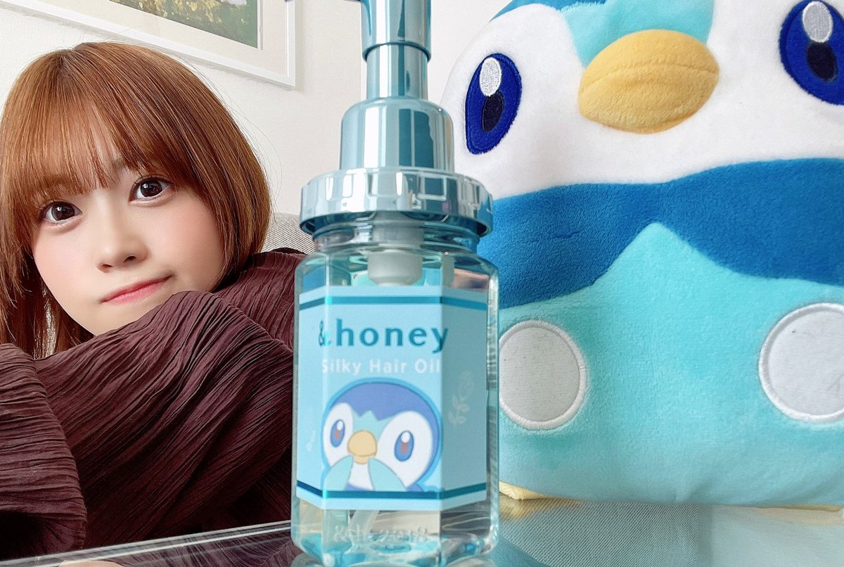 ＆honeyのコラボのヘアオイル！ ポッチャマだよ〜 ボトルデザインも