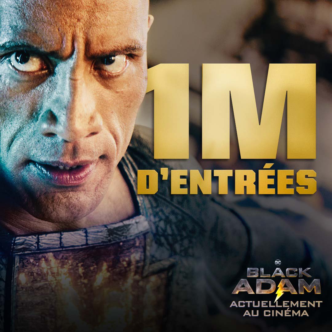 boxofficenuls's tweet photo. La barre du million d’entrées (1,2M) en a peine 2 sem pour #BlackAdam ! La production #dccomics devrait aller chercher les 2M en fin de carrière . Plutôt un joli score pour un #dccomics et pour #DwayneJohnson 
#BoxOffice https://t.co/OXXuDyzpo2