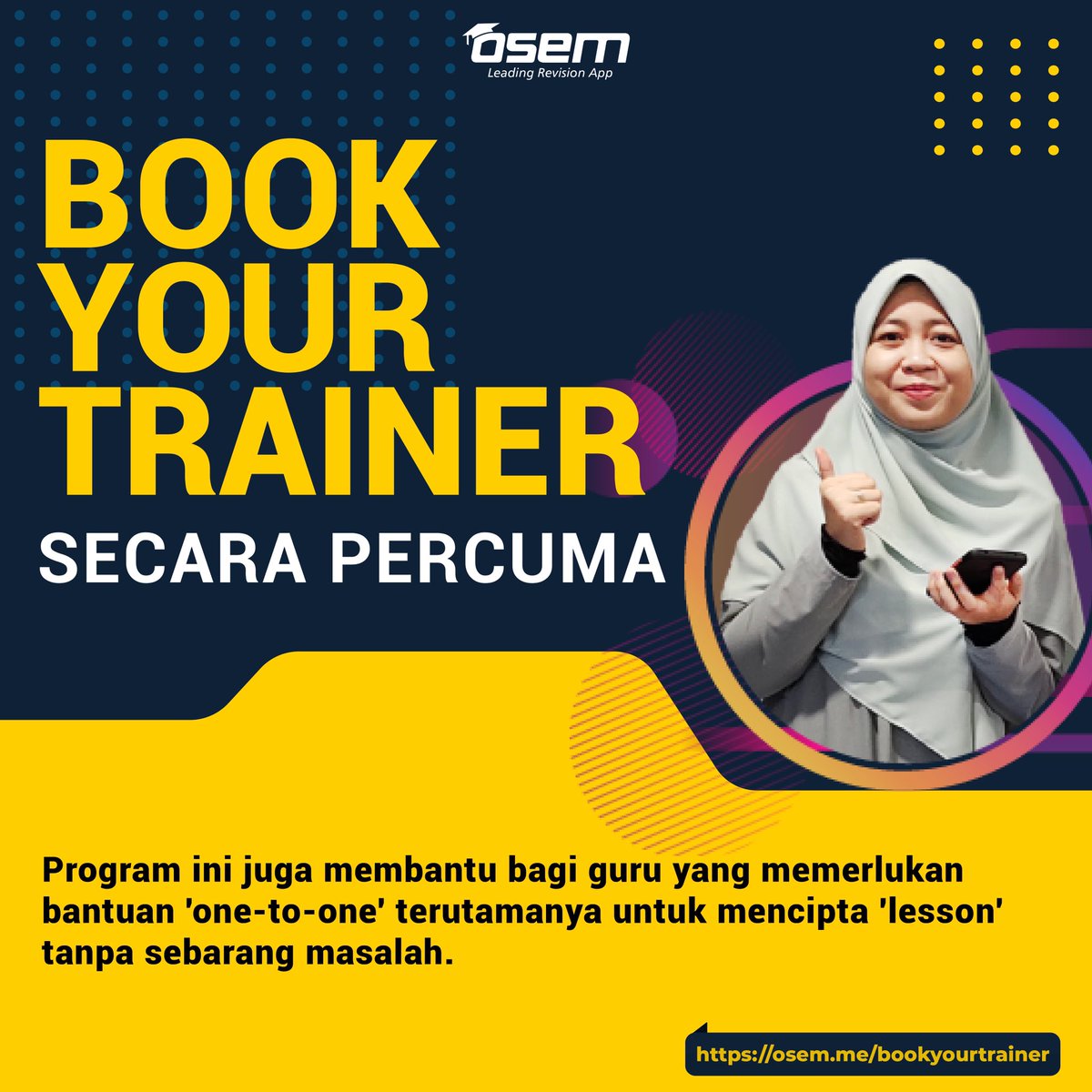 osem_app's tweet photo. Nak buat soalan online tetapi tak tahu caranya?

Tempah pelatih anda bersama Osem Teacher. 

Dapatkan guideline untuk menghasilkan lesson yang berkualiti untuk anak-anak Gen Z dalam Osem app:

⭕️ Dapatkan bimbingan untuk menghasilkan lesson tanpa kesalahan

-Sambungan👇🏻 https://t.co/mRkIWjtmUV