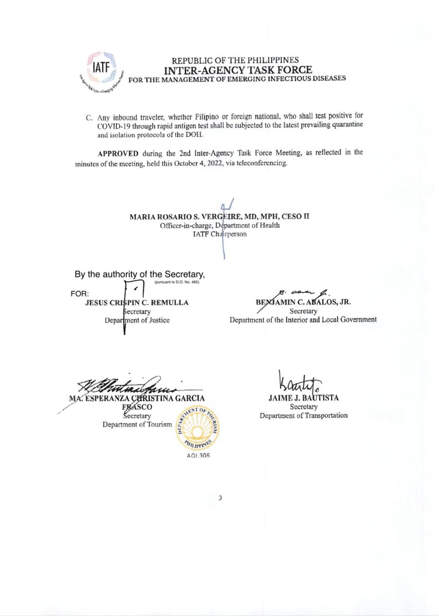 IATF Reso #2 ok’d by PBBM. Entry rules to PH eased. Notable changes: 1) No more quarantine for unvaxxed travelers; 2) Unvaxxed foreigners allowed  entry w/ 24-hour pre-departure antigen test; 3) Pre-dep testing &amp; booster not needed if fully vaxxed &amp; w/ proof; See details below👇🏻