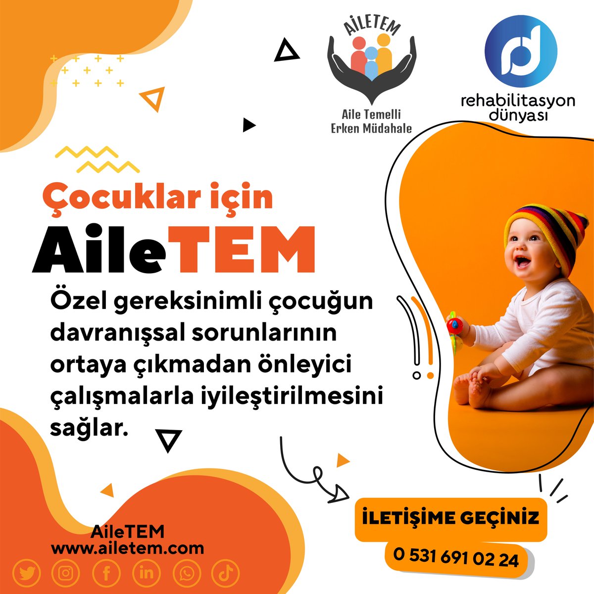 AileTEM, eğitim sürecine ailenin aktif katılımını sağlayarak eğitim planlamasını etkin kılar.
#ailetem
#rehabilitasyondünyası #özeleğitim
#özeleğitimrehabilitasyon
#kurumsaldanışmanlık #otizm
#gelişimyetersizliği
#danışmanlık
#erkenmüdahale
#osb
#kesfetteyiz
#riskliçocuk