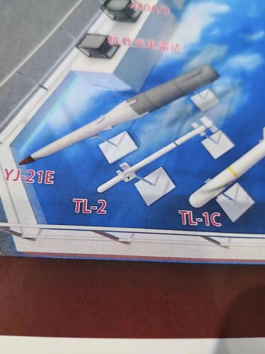 中国軍の新型対艦(弾道?)ミサイルYJ-21の輸出型YJ-21E。 055型駆逐艦に