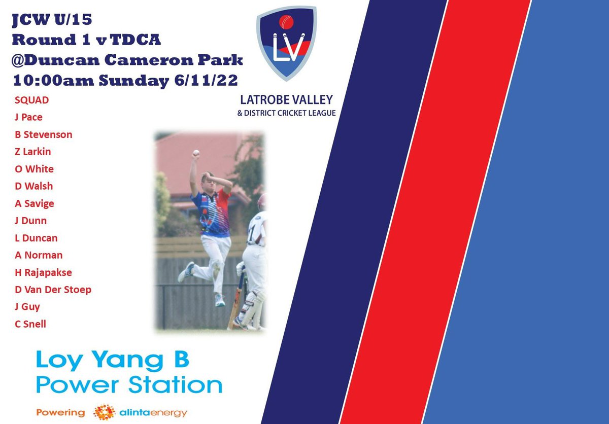 LVDCL2018's tweet photo. Congrats to all the players that have been selected for the round 1 U/15 JCW team, that takes on the TDCA this Sunday at Duncan Cameron Park in Traralgon https://t.co/7qNwa83tDe