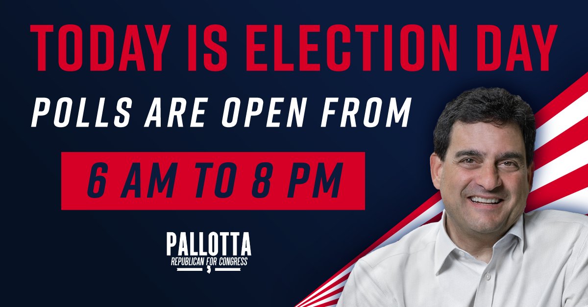Today’s the day! Get out and vote Frank Pallotta for U.S. Congress and for a better future for New Jersey.