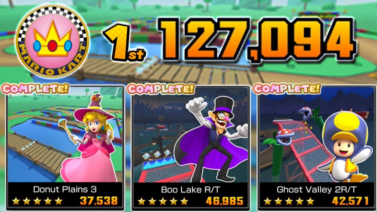 rexe11's tweet photo. Ah... I almost forgot to play again...
https://t.co/wIFMlpfA2j

#MarioKartTour #MKT #AllCupRanking #ACR #Grind #Halloween #RankedCup #BooLake #DonutPlains https://t.co/vTuuMOOquO
