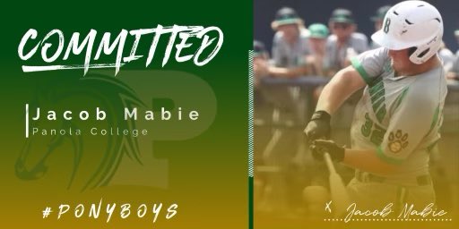 JMabie32's tweet image. I am honored and excited to share that I have committed to continue my academic and baseball career at Panola College.  I would like thank my family, coaches, and friends who have always supported me and helped me get here. @PanolaBaseball @baseball_cub @MarucciEliteTX