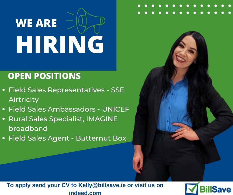 Bill_Save's tweet photo. Are you looking for a new career opportunity in Sales?

APPLY NOW! View all our current vacancies here:https://t.co/1sd8DxA44Y

#newopportunity #Billsave #Sales #Hiring #vacancies #career #opportunity https://t.co/3x5qF4v3xZ