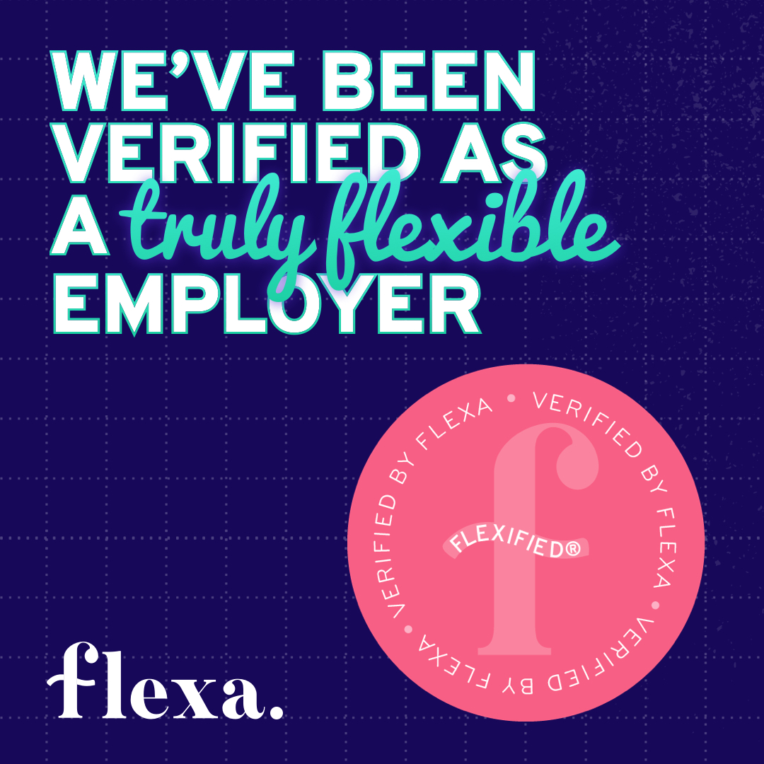 We're chuffed to bits to be recognised as a Flexa® Careers flexible employer... today is our official #Flexification day!

Find out more at ow.ly/ZJJh50LpNVI
@Flexa_Careers 
#remotefirst #worklifebalance #flexibleworking #flexified #futureofwork