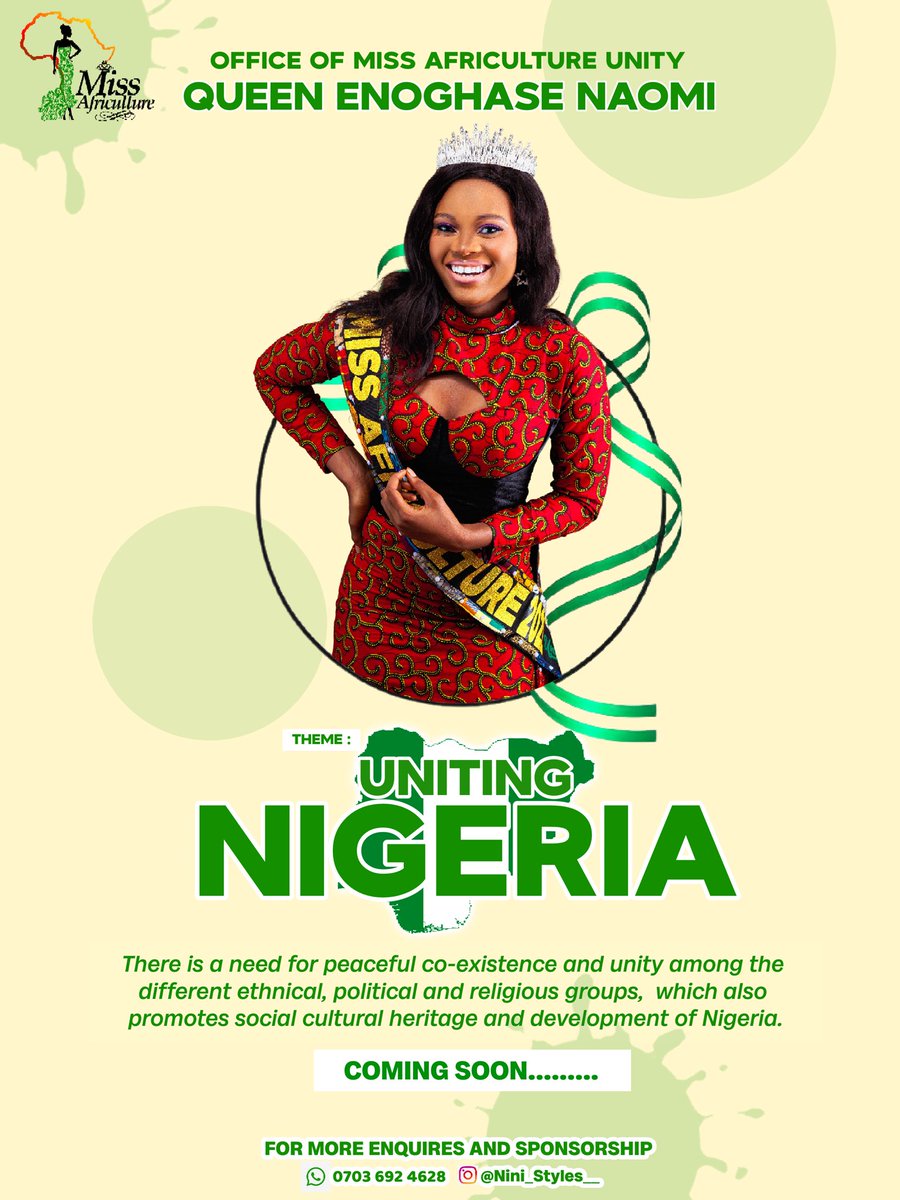 Nini_styles__'s tweet photo. There is a need for peaceful coexistence and unity among the different ethnical, political and religious groups,which also promotes social cultural heritage and development of Nigeria.join me to execute this project.for more details/sponsorship pls contact 07036924628/09157835316 https://t.co/uWWHWJNFhs