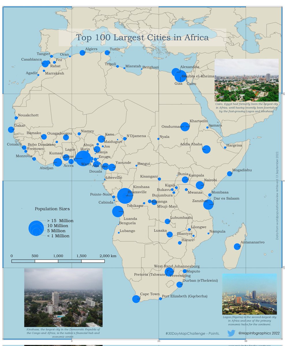 AbdelRMounde's tweet photo. 100 plus grandes villes d'Afrique.
Crédit : @MapInfographics https://t.co/Vcv0qHTFJD