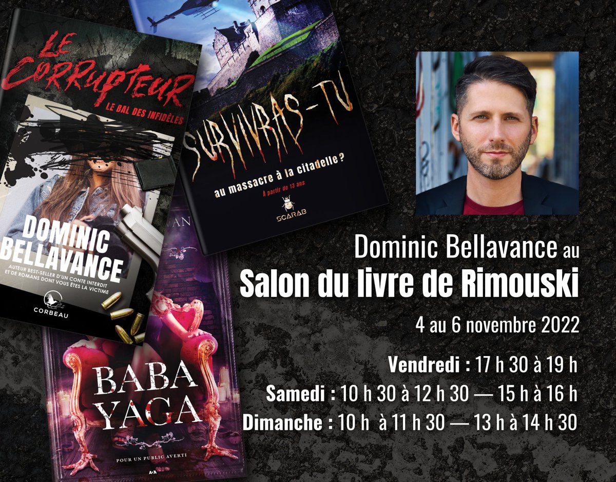 bellavanced's tweet photo. Ce weekend, je me rends à Rimouski pour présenter mes dernières nouveautés!
#babayaga #lecorrupteur #survivrastu #contesinterdits #lescontesinterdits https://t.co/qAz0TtmhDr