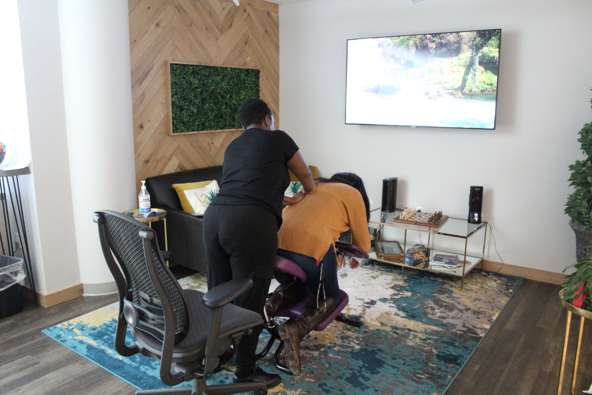 thegesinc's tweet photo. What better way to relieve some stress than with a massage! GES hosted a Wellness Day for its hardworking employees with an in-office stress relieving massage by a licensed massage therapist. It was a great way to start the day. https://t.co/zkan9GEt3H