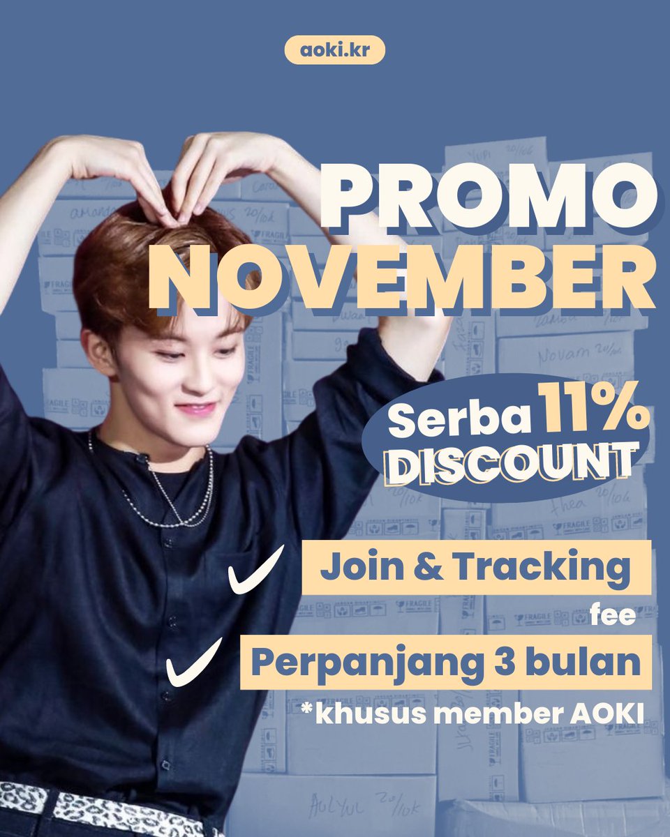 AOKI_warehouse's tweet image. serba 11% di bulan 11 😍

JOIN FEE DAN TRACKING FEE DISC 11%
khusus member :
PERPANJANG 3 BULAN di bulan ini discount 11% 

cuss lgsg DM buat info detail nya 🤗