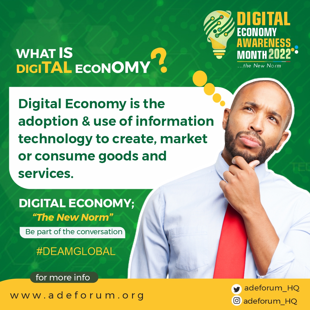 Adeforum_HQ's tweet photo. What is Digital Economy?
-
Share with us what Digital Economy means to you, and how Digital Economy has impacted you positively with #deamglobal
-
-
#digitaleconomy #adeforum #instinctwave #digital #economy2022 https://t.co/qDqYjZzrnE