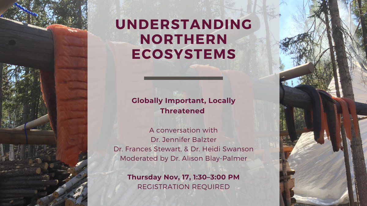 UNESCO Chair, FBSS (@unescochairfbss) on Twitter photo Nov 17th, join Drs. Jennifer Baltzer, Frances Stewart, and Heidi Swanson in a free hybrid event, Understanding Northern Ecosystems: Globally Important, Locally Threatened.
In Person: eventbrite.ca/e/453933466217
Online: eventbrite.ca/e/457147198577
<a href="/forestecogrp/">Dr. Jennifer Baltzer</a> @StewartResearch <a href="/hks_dr/">Dr. HKS</a> Nov 17th, join Drs. Jennifer Baltzer, Frances Stewart, and Heidi Swanson in a free hybrid event, Understanding Northern Ecosystems: Globally Important, Locally Threatened.
In Person: eventbrite.ca/e/453933466217
Online: eventbrite.ca/e/457147198577
<a href="/forestecogrp/">Dr. Jennifer Baltzer</a> @StewartResearch <a href="/hks_dr/">Dr. HKS</a>