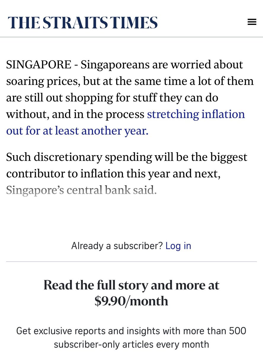raviphilemon's tweet photo. Singaporeans shopping for stuff they don't need is the main driver of inflation? Really #MAS? 🤷🏾‍♂️

https://t.co/Xwf5DXg6Ek https://t.co/YW8WEZiOBb
