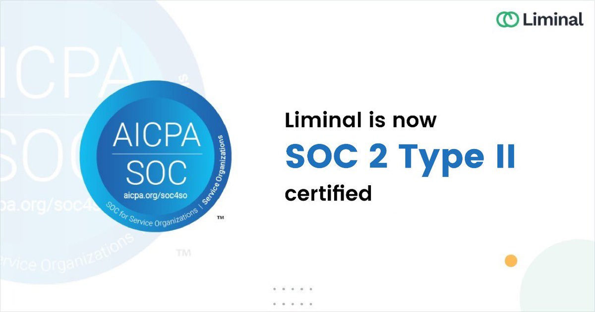 liminalcustody's tweet photo. Liminal is proud to announce that we have achieved SOC 2 Type 2 Compliance for #Security, Availability, Processing Integrity, and Confidentiality.

Read to know more: https://t.co/UESoaaAv6b

#LiminalSecure #CryptoSecurity https://t.co/83L5bEoTpZ