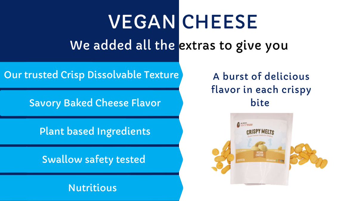 savorease's tweet photo. Say cheeeeeese!! 📸 Yup. Cheese makes us smile every single time. Rising up the charts as one of our most popular flavors with the same crunchy yet safe mouthfeel that you have come to trust with Savorease.

#dysphagia #healthcare #speechpathology #SLP https://t.co/N5X4le0Y0z