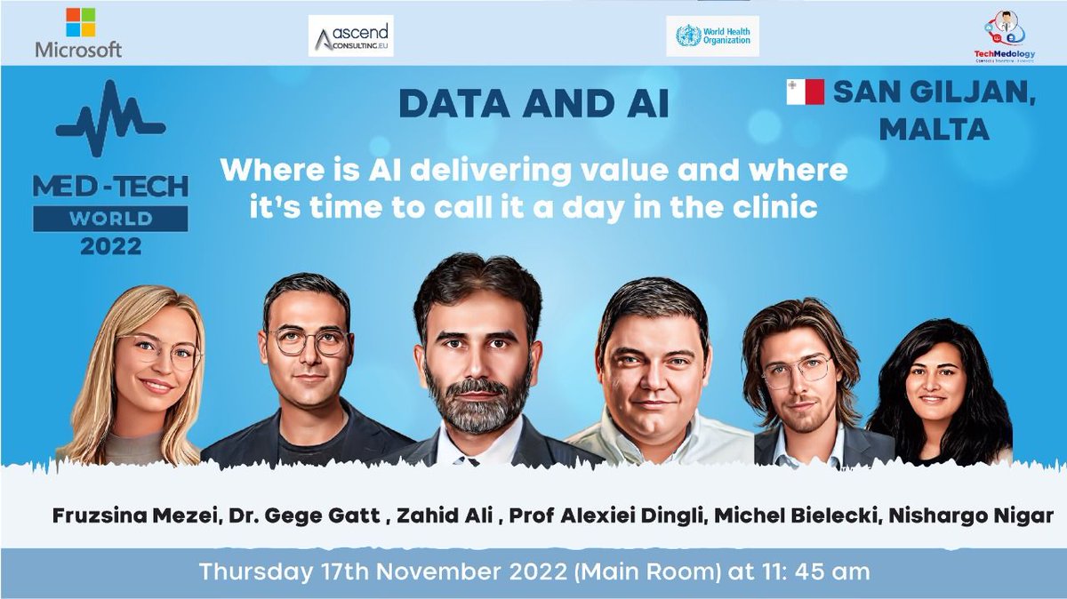 Pleased to be joining Zahid Ali in a discussion about #data and #AI in #healthcare during the @Med_TechWorld summit, supported by @Microsoft .