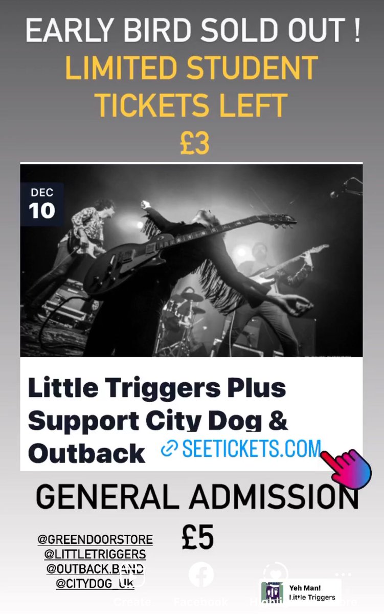 seetickets.com/event/little-t…
Early bird sold out !
There are limited student £3 and general tickets £5 left .
See you there !!