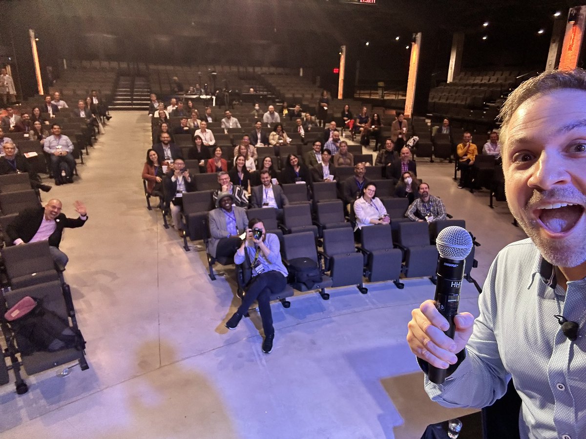 Got an early selfie of our in person audience as folks are tricking in. #fddf2022 . Warm welcome to the 750 folks joining online Cc <a href="/TechChange/">TechChange</a>