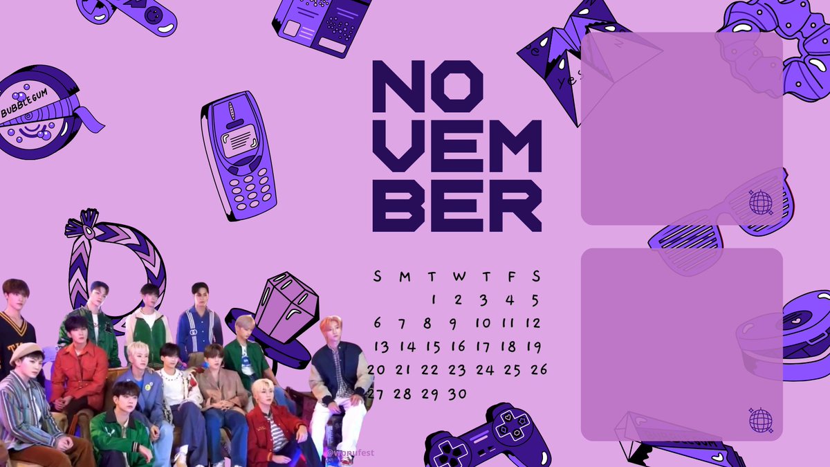 #SEVENTEEN inspired desktop wallpaper for the month of November 💜💿🎮 feel fee to use it 🫶 see the thread for more