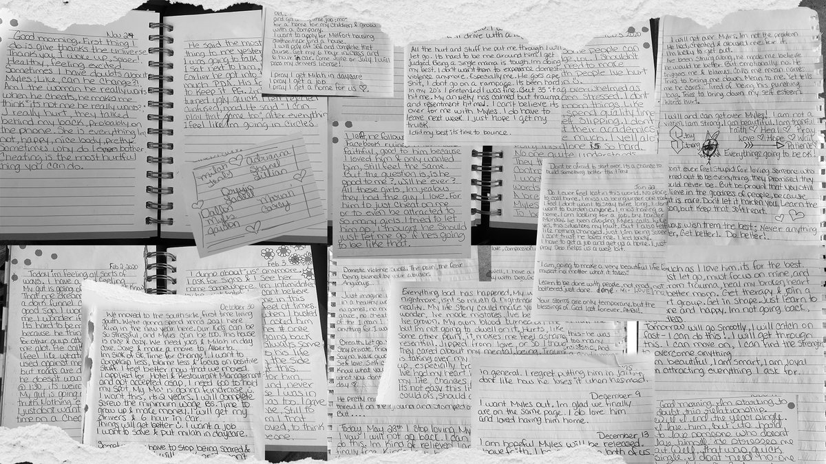 Vanessa's diaries are a whirlwind of self-doubt, yearning for Myles & uncertainty over how to care for her family - amid Taylor Swift lyrics & 'Vanessa loves Myles' doodles Incredibly brave for her to share these with the world - she hopes to help others in violent relationships