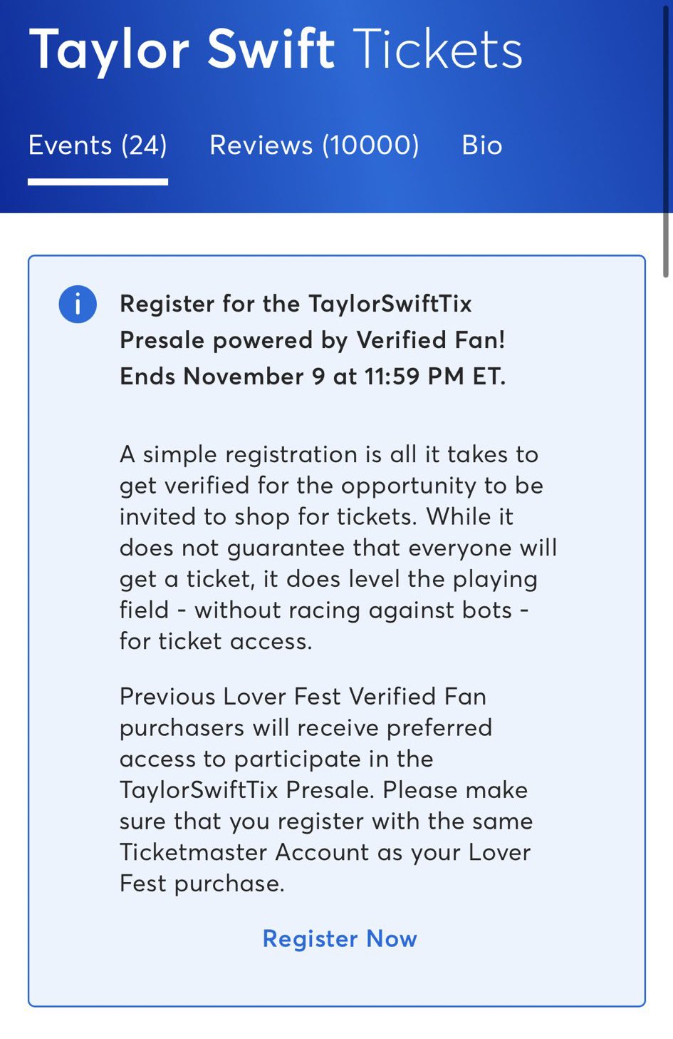 Taylor Swift Presale Registration Ticketmaster Nelson Bass News