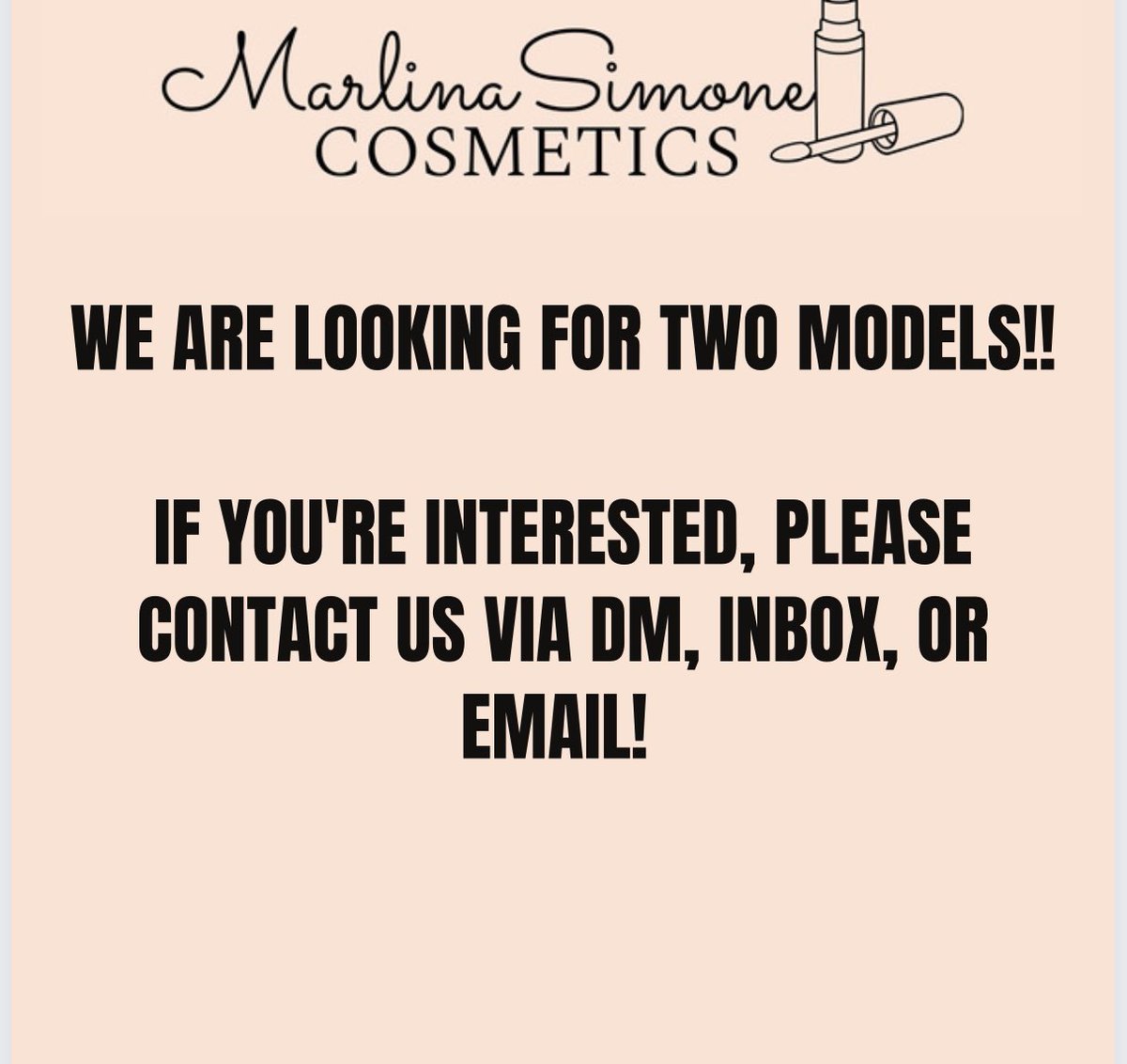 MarlinasimoneC's tweet photo. THE TIME IS NEAR- THE RELAUNCH OF MARLINASIMONE COSMETICS!  12|18♐️🎉 As we are planning to expand tremendously! I will be looking for two additional models to join me in my brand photoshoot. 💕 ALL INTERESTED PARTIES, please follow directions below!
GA MODELS ONLY📍 https://t.co/8LxkTj6yMj