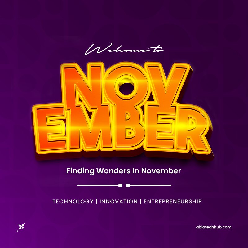 AbiaTechHub's tweet photo. Hello November! It's a month of finding wonders!!!
We hope you find wonders in our services and products!
Sending love and light, Happy New Monthβ¨
#abiatechhub #cretehost #tech #umuahia https://t.co/T7kUpbZdLi