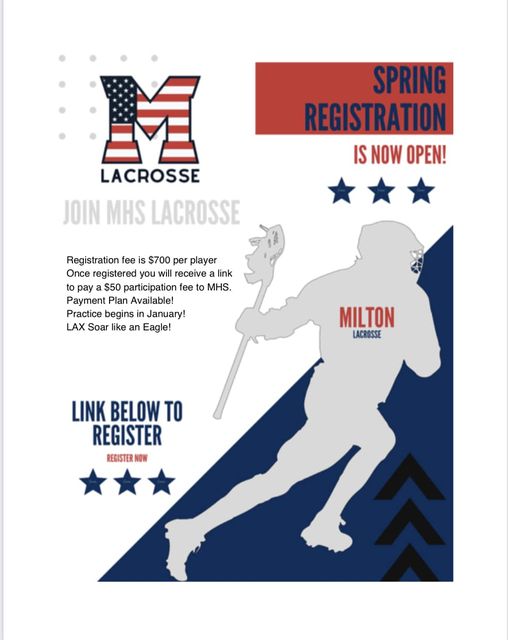 Spring Lacrosse registration is open now for Milton Eagles Lacrosse! Secure your spot today! app.picklejuiceapp.com/a/ureg/open/ev…