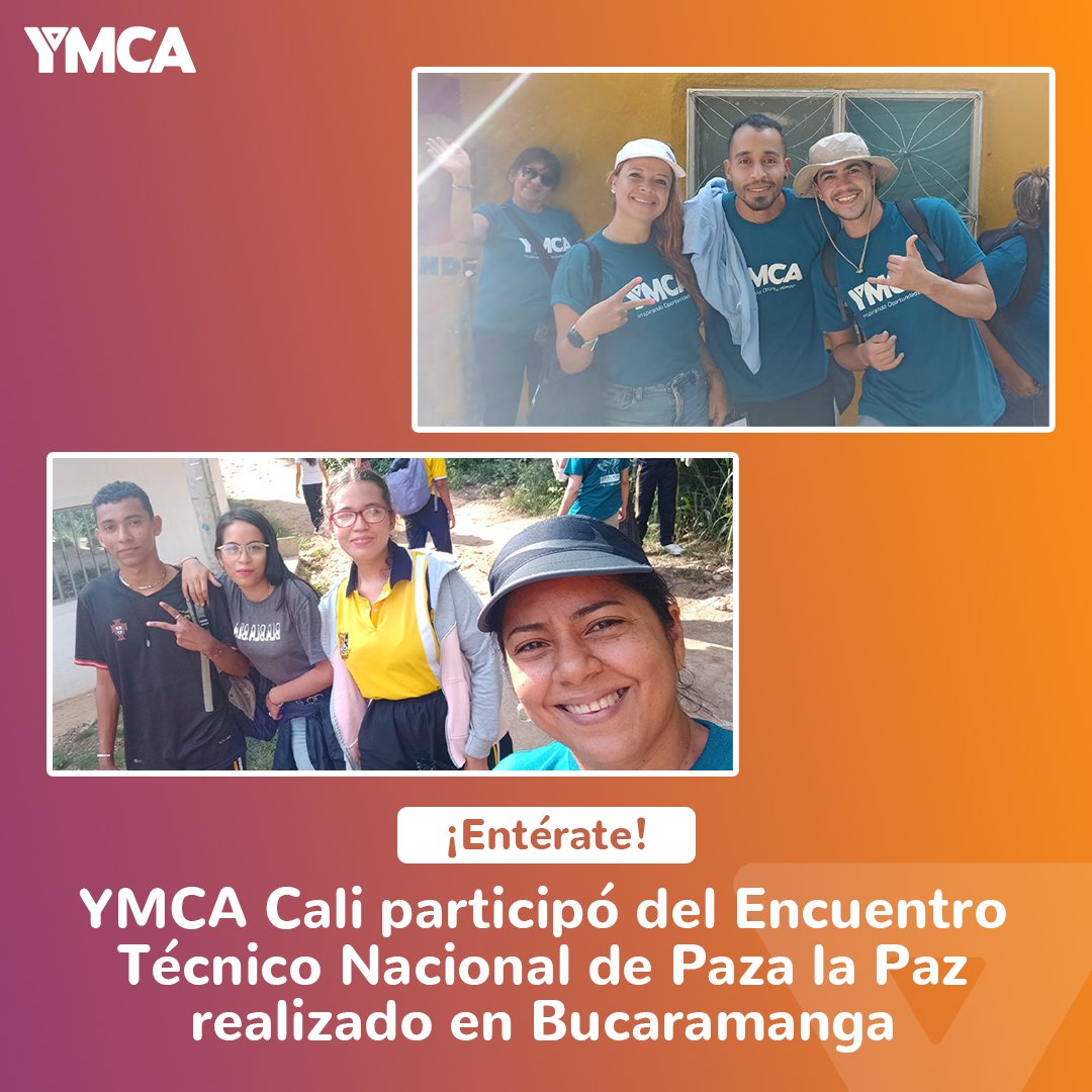 YMCACALI's tweet photo. ¡Entérate! 📲 | La YMCA Cali participó del Encuentro Técnico Nacional de Paza la Paz, realizado en la ciudad de Bucaramanga. Este espacio reunió a los diferentes equipos de todo el país en un intercambio de experiencias sobre acciones emprendidas en Colombia. https://t.co/41uOO0gE9Z