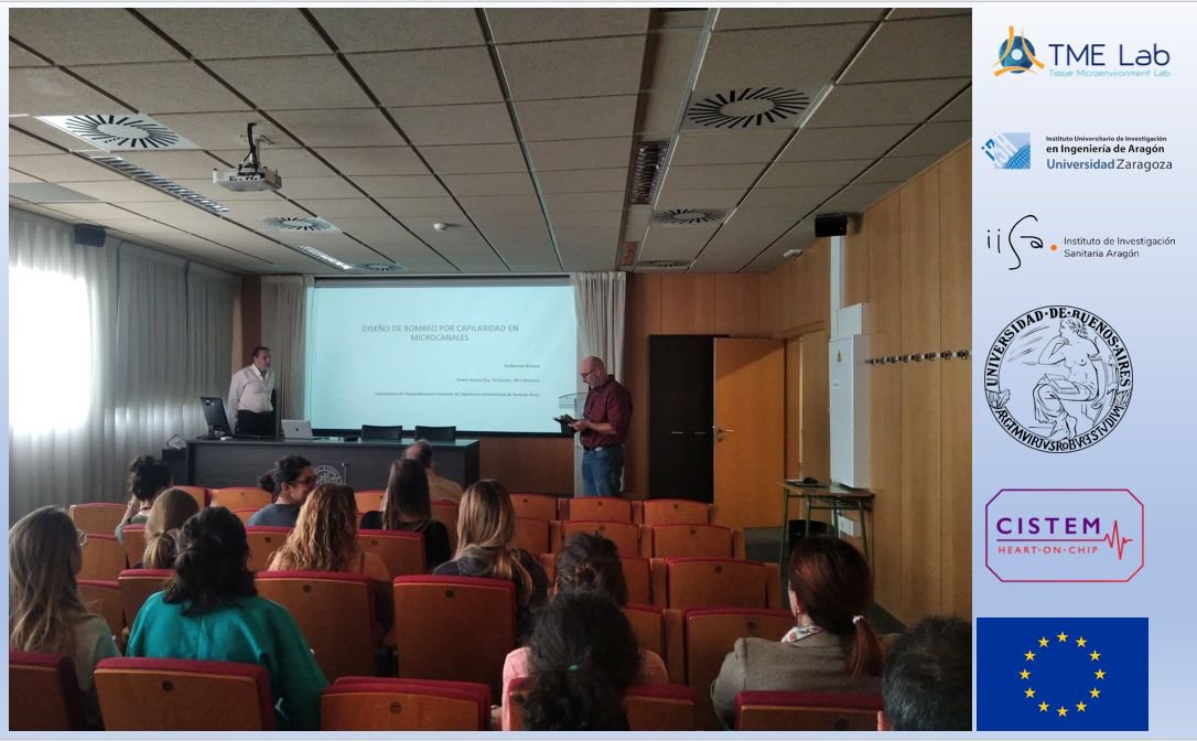 Prof. Guillermo Artana (University of Buenos Aires) gave a seminar about "Microchannel capillarity pumping design", as a part of a <a href="/Cistem_Project/">Cistem Project</a> research. Thanks to <a href="/labTME/">TME Lab</a> for organizing the seminar!