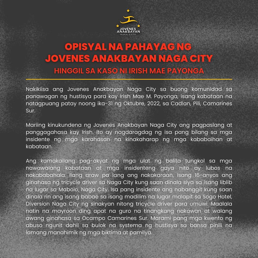 Jovenes Anakbayan Naga City #DefendBicol tweet media
