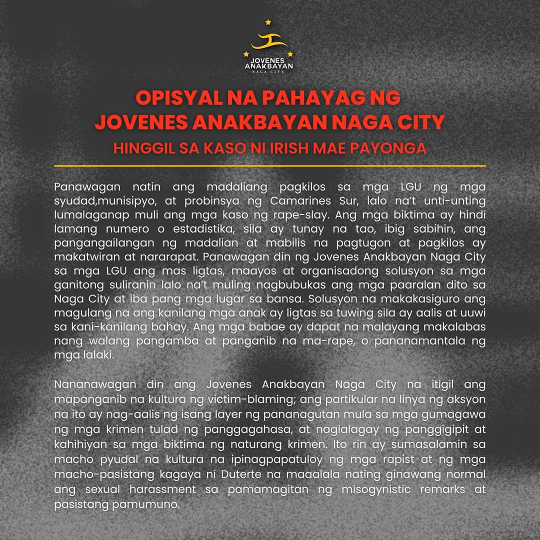 Jovenes Anakbayan Naga City #DefendBicol tweet media