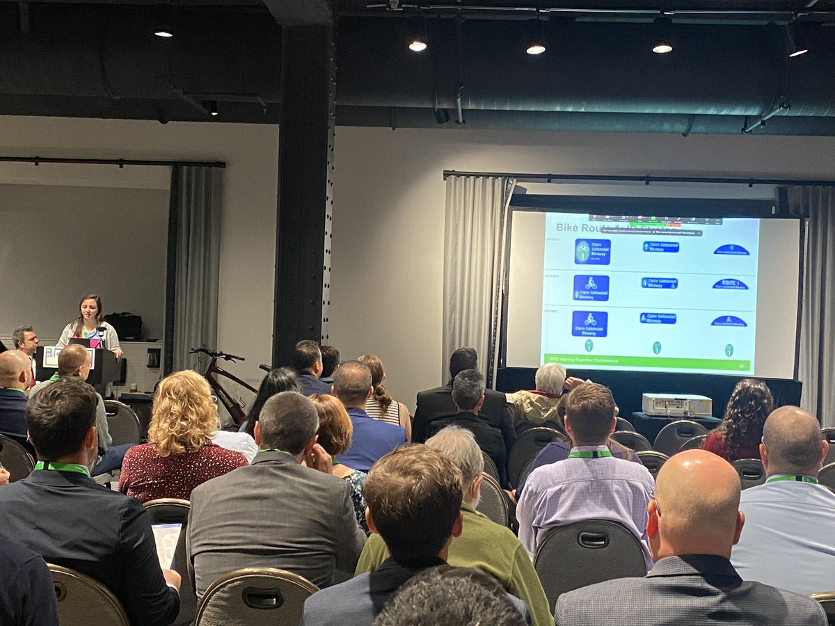 mldanila's tweet photo. @MassDOT presenting the new trail wayfinding guide and potential new signs on the cape cod trails both projects with @tooledesign #movingtogether https://t.co/JZfYMt4yii