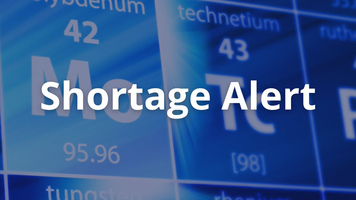 Mo-99 and I-131 shortages are expected through and beyond the third week of November due to a delay in restarting the BR2 reactor after scheduled maintenance. ow.ly/rzV450LqcsU 
#NuclearMedicine