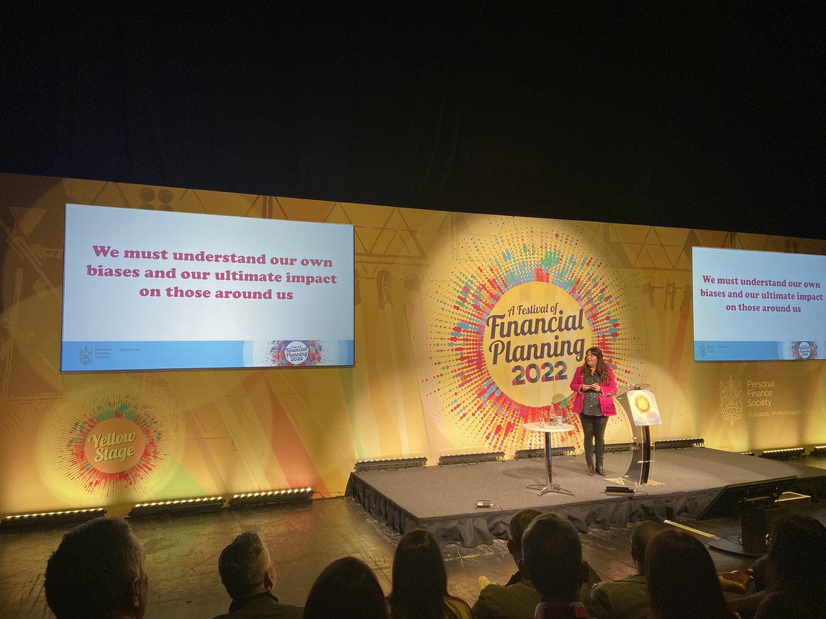 Magenta FP’s Gretchen Betts on stage at the #pfsconference talking challenging biases and thinking about privilege