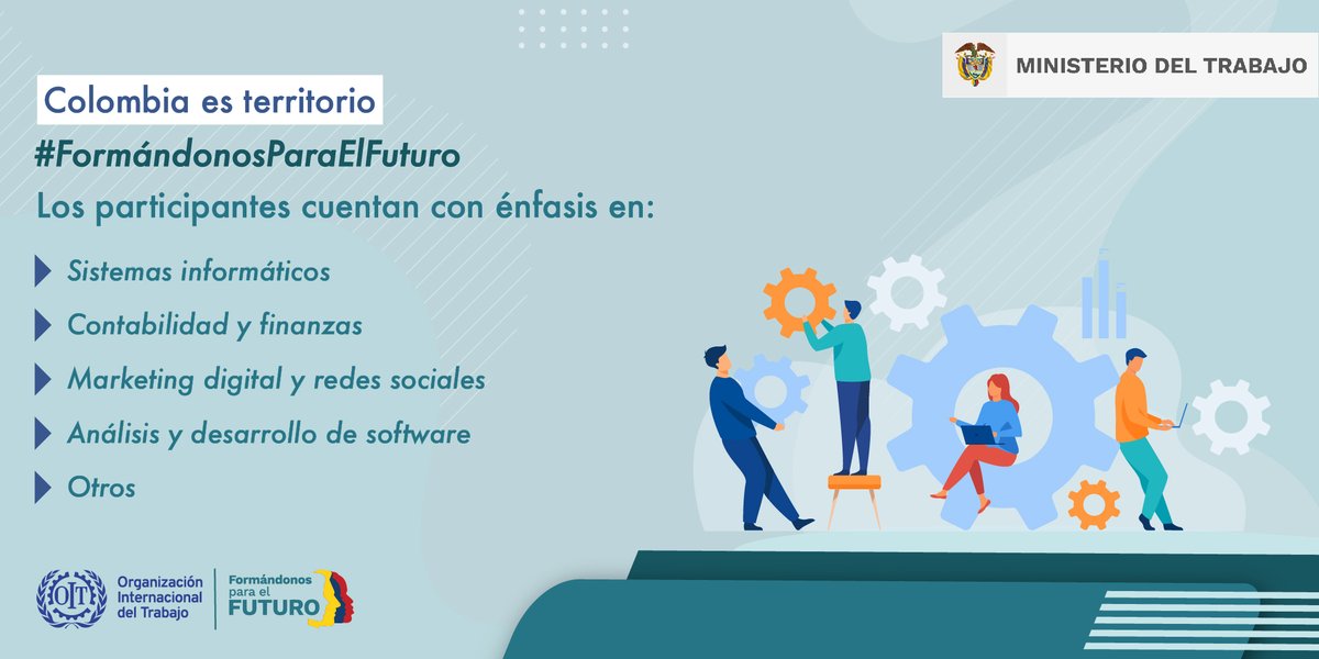 📚El programa #FormándonosParaElFuturo de <a href="/MintrabajoCol/">MinTrabajo</a> y #OIT le apuesta a la formación de sus participantes víctimas del conflicto armado 🙋🏽‍♂️🙋🏿‍♀️ para la vinculación al trabajo formal en 🇨🇴

¡Entérate! 💼
🔗 bit.ly/3LG5xs1