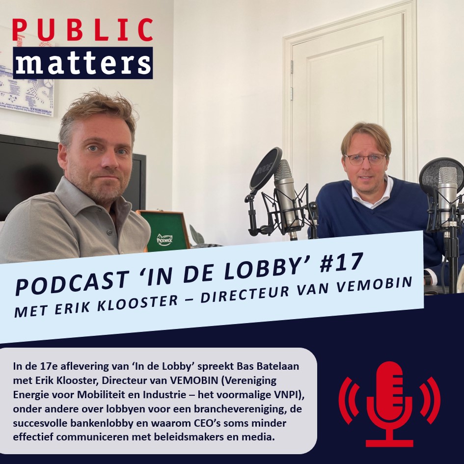 PublicMatters's tweet photo. In een nieuwe aflevering van de #pmpodcast 'In de Lobby' spreekt Bas Batelaan met Erik Klooster o.a. over #lobbyen voor een branchevereniging, de bankenlobby en waarom CEO’s soms minder effectief communiceren met beleidsmakers en media 👇https://t.co/XVMq0u6NqA #IndeLobby https://t.co/P5Fhnd9P1g