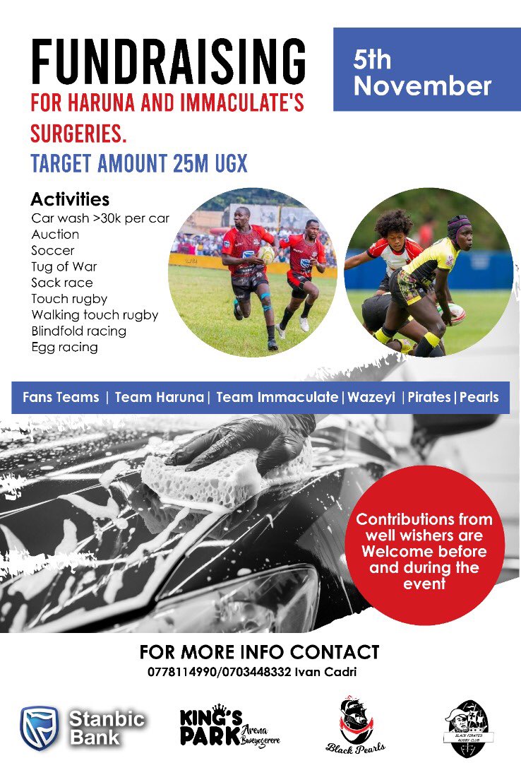 Nkityomassa's tweet photo. Rugby action is upon us tomorrow.. Make your way down to Wankulukuku for #UGvsKENYA women’s blockbuster ..
And we move to Kings Park on Saturday for Haruna & Immy Fundraiser and do some good.
#RugbyAfricaWomensCup
#HarunaImmyFundraiser https://t.co/ev12l4hZHn