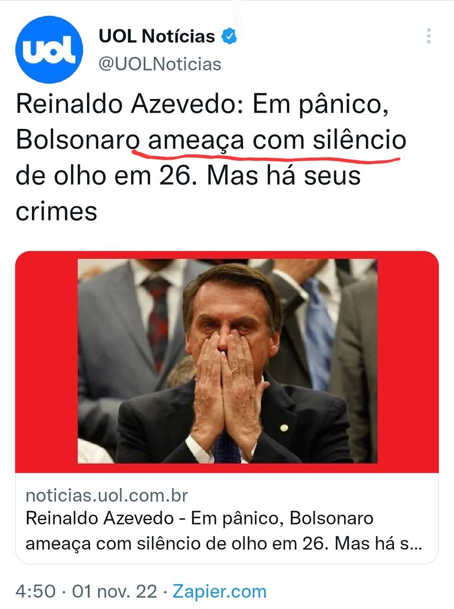 'Ameaça com silêncio'. 🤡