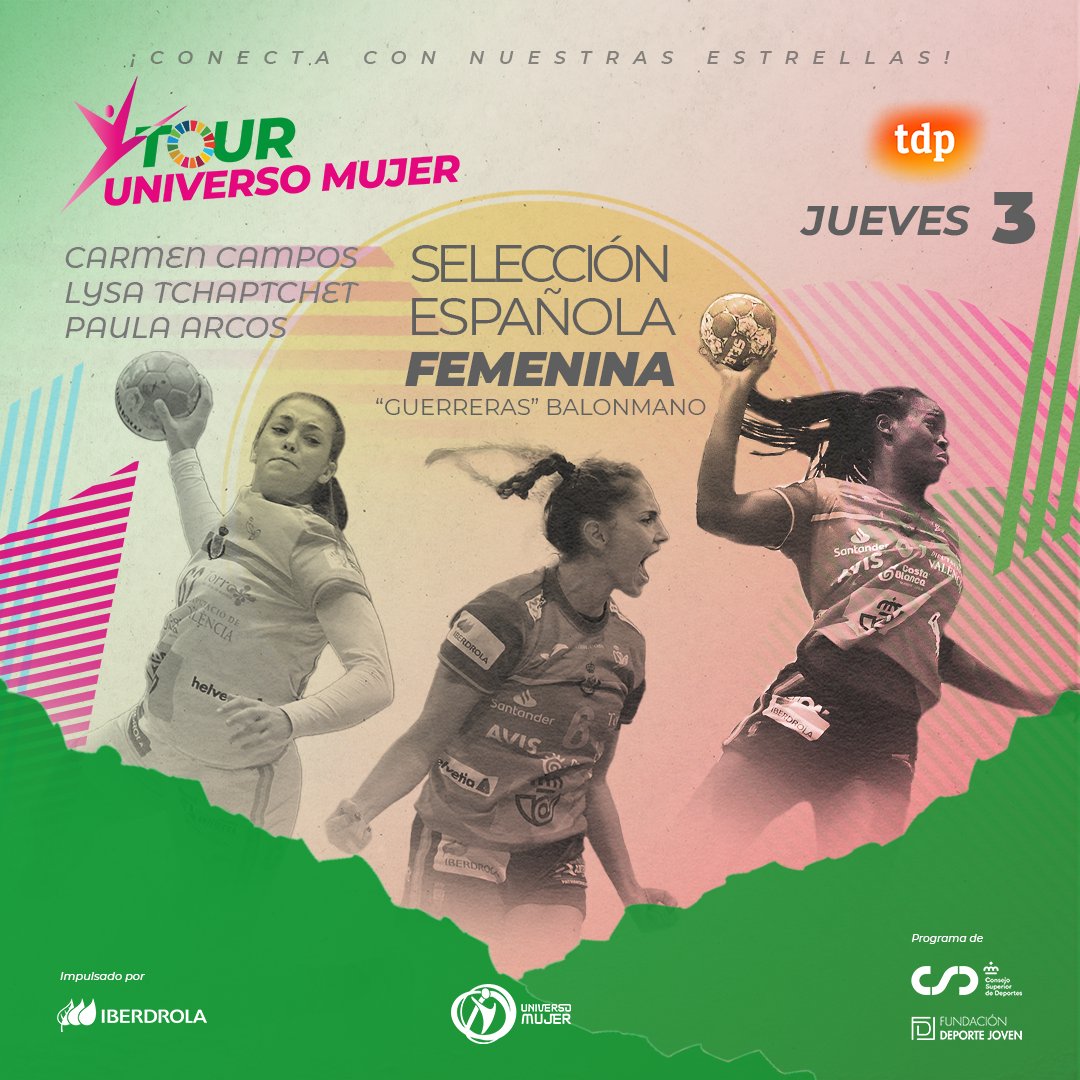 Tour_UM's tweet image. 🤾‍♀️ El nuevo proyecto de las #Guerreras para el Europeo este jueves en @teledeporte 📺

🎥 El programa #TourUniversoMujer se adentra en la concentración de @RFEBalonmano que cuentan con nuevas caras y renovadas ilusiones 🏆

📅 Jueves 3 noviembre
⌚ 19:35h