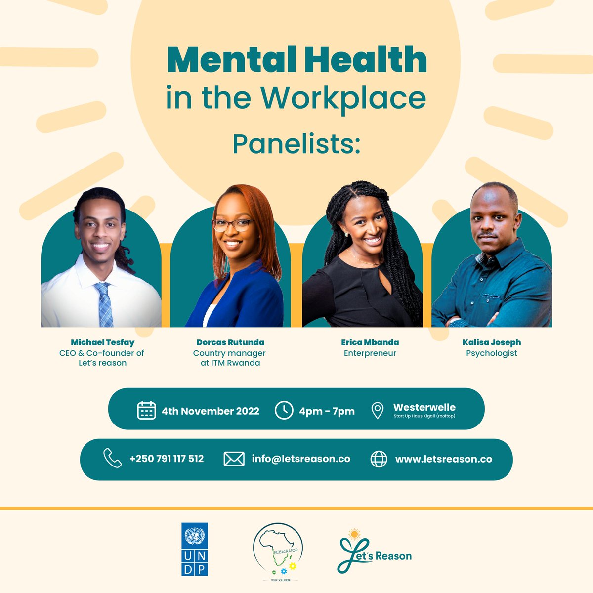 letsreasonWW's tweet photo. Letβs Reason brings you itβs first ever event themed Mental Heath in the work place.
Plan to not miss, amazing panelists & artists will be there β¨
#letsreason #mentalhealth #MentalHealthAwareness
kindly register on this link to attend
https://t.co/BbAJwO2Jbz https://t.co/LEEfWgrNKV
