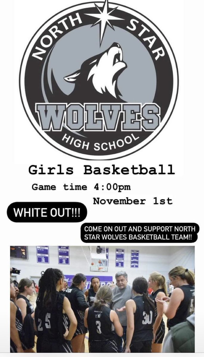 Come support your wolves tonight at the GAHS gym. Game time is 4 PM <a href="/RTT_Amherstburg/">River Town Times</a> <a href="/Aburg_TownHall/">Town of Amherstburg</a> #northstarhighschool #northstarwolves #gowolves