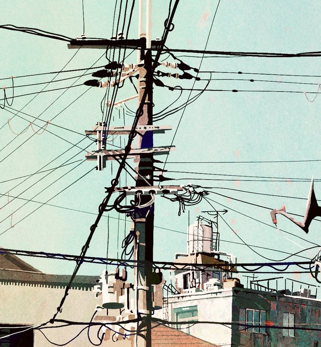 「power lines traditional media」 illustration images(Latest)｜5pages