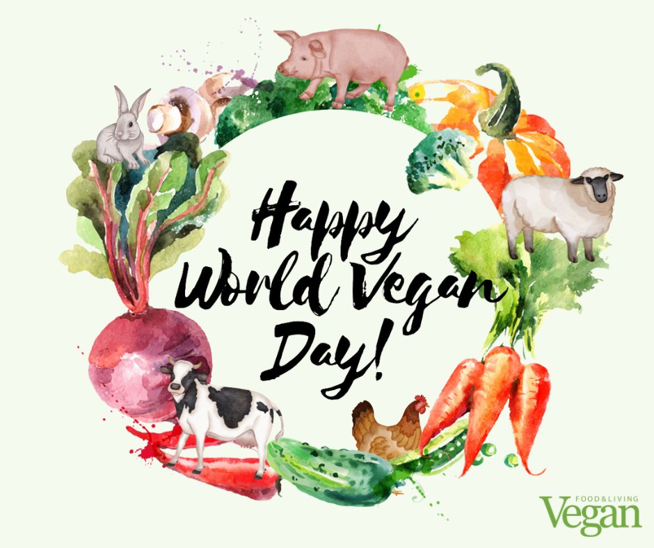 veganfoodliving's tweet photo. Happy #WorldVeganDay everyone! 🌱 

Now has never been a more crucial time to switch to a vegan lifestyle to fight against climate change and end animal suffering.

If you're ready to go vegan today, here are some tips to get you started on your journey: https://t.co/QuCmvse6yJ https://t.co/MH2E5PEIqx