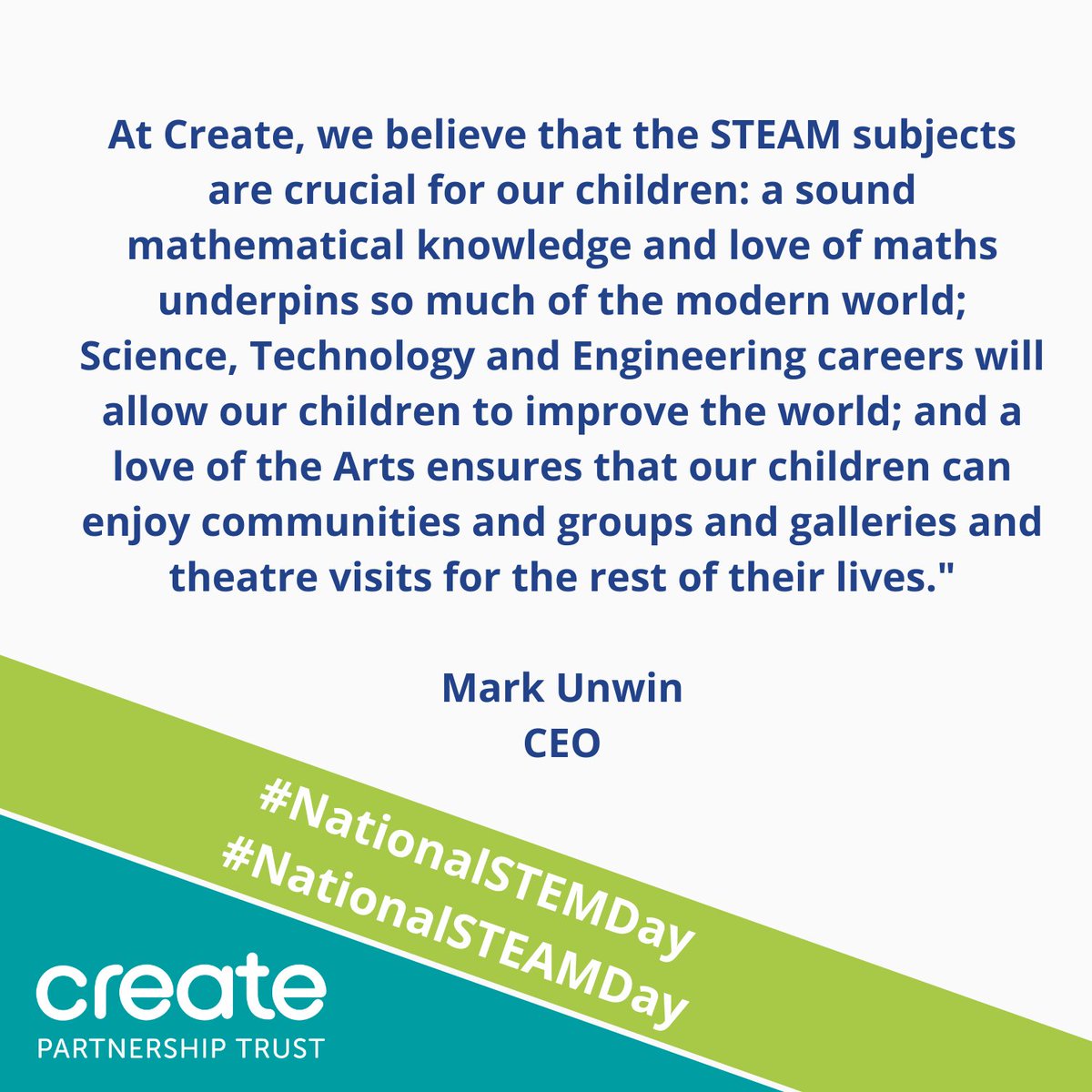 Our CEO @misterunwin shares his thoughts on #stemsubjects on #nationalstemday #nationalsteamday #wearecreate
