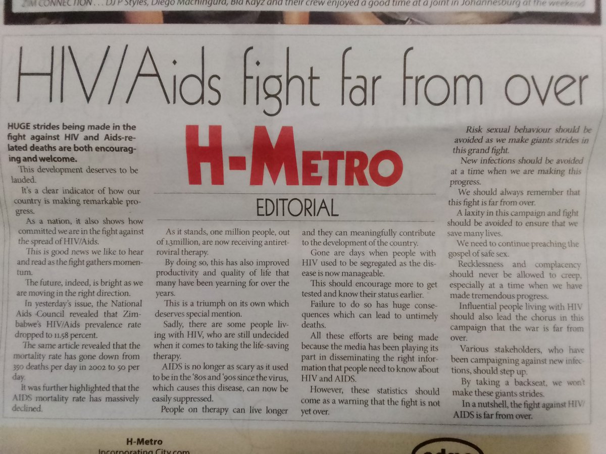 SAYWHATOrg's tweet photo. #Inthepresstoday
Invest in the saving therapy.
#HIV 
@HIVpxresearch @naczim @MoHCCZim https://t.co/86h5A1l7ck