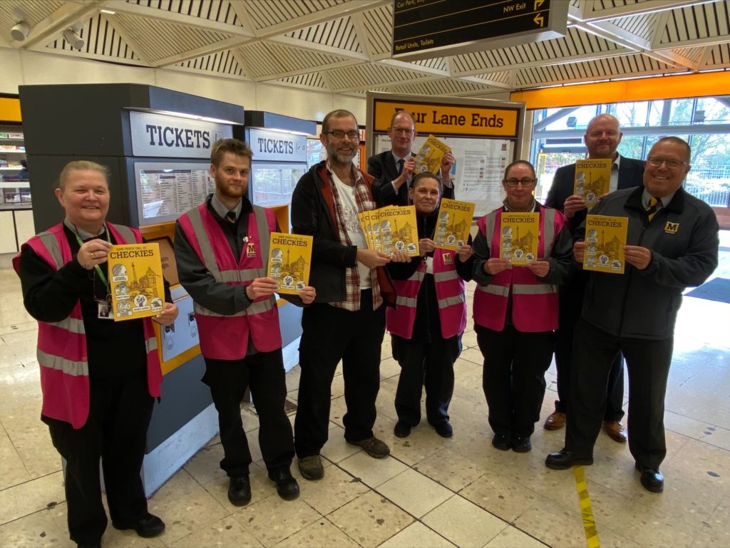 UK_Tram_'s tweet photo. Local artist Mike Duckett drew the 40-page comic – titled ‘Some people call us ‘checkies’ – for the everyday superheroes who undertake customer service and revenue protection roles on the Metro network.

#art #travel #transittuesday #tyneandwearmetro https://t.co/qSx624mDES